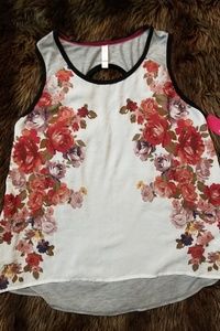 Cute Floral Two Toned Tank Top with Tags